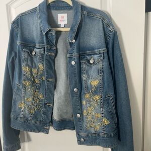 Lularoe Embroidered Extra Large Denim Jacket